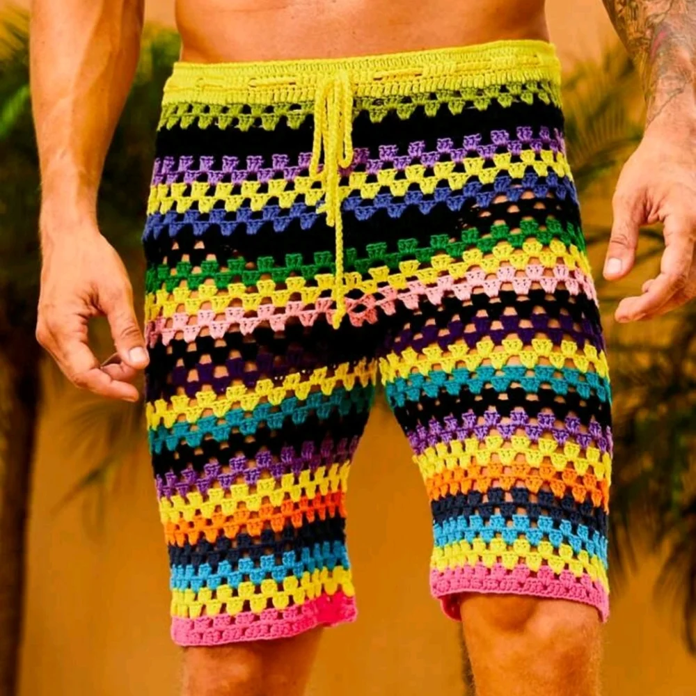 NEW ! KNITTED SHORTS BOHEMIAN - Picture 3 of 4